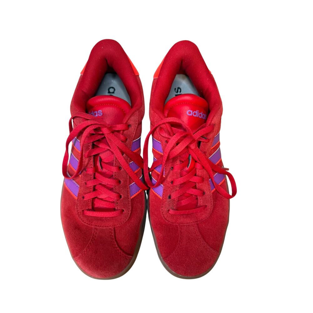 Adidas Red Suede Platform Purple Stripe Womens 8